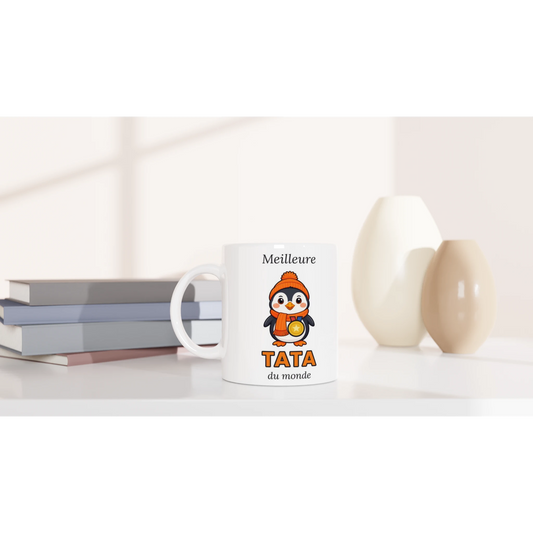 Tasse « Meilleure Tata du monde » – Nono le pingouin – mise en situation