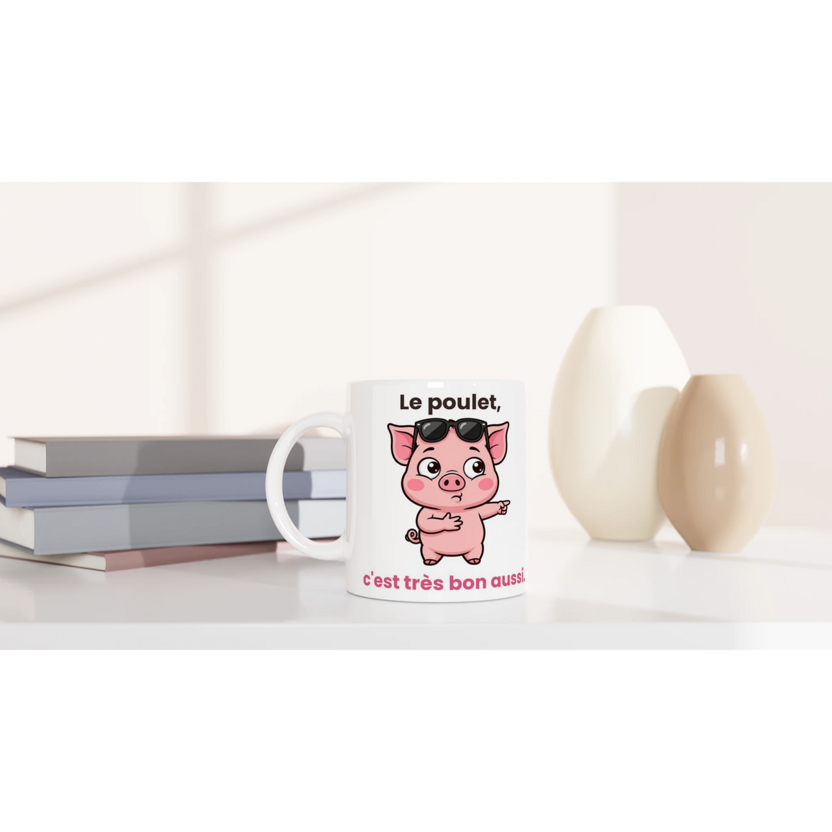 Tasse « Le poulet, c'est très bon aussi » – Jason le cochon – céramique 330 ml