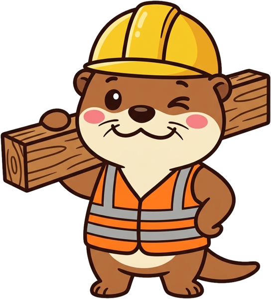 Jojo la loutre, ouvrier de chantier