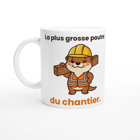 Tasse Jojo la loutre chef de chantier – vue de face