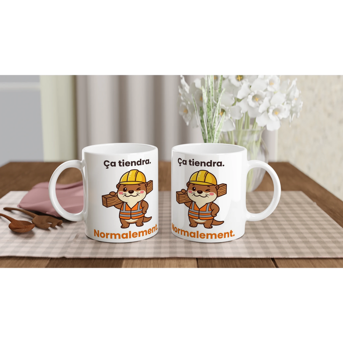 Tasse « Ça tiendra. Normalement. » – Jojo la loutre – céramique 330 ml