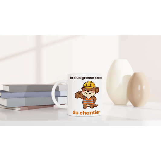 Tasse Jojo la loutre chef de chantier – mise en situation