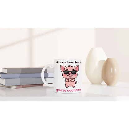 Tasse « Gros cochon cherche grosse cochonne » – Jason le cochon – idée cadeau