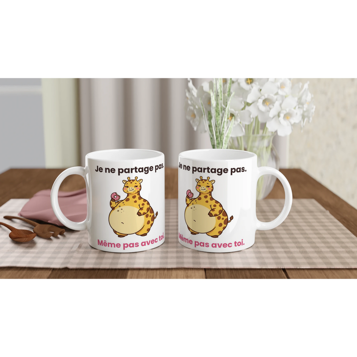 Tasse « Je ne partage pas » – Gigi la girafe – idée cadeau