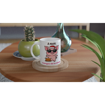 Tasse « À Noël, mangez de la dinde » – Jason le cochon – idée cadeau