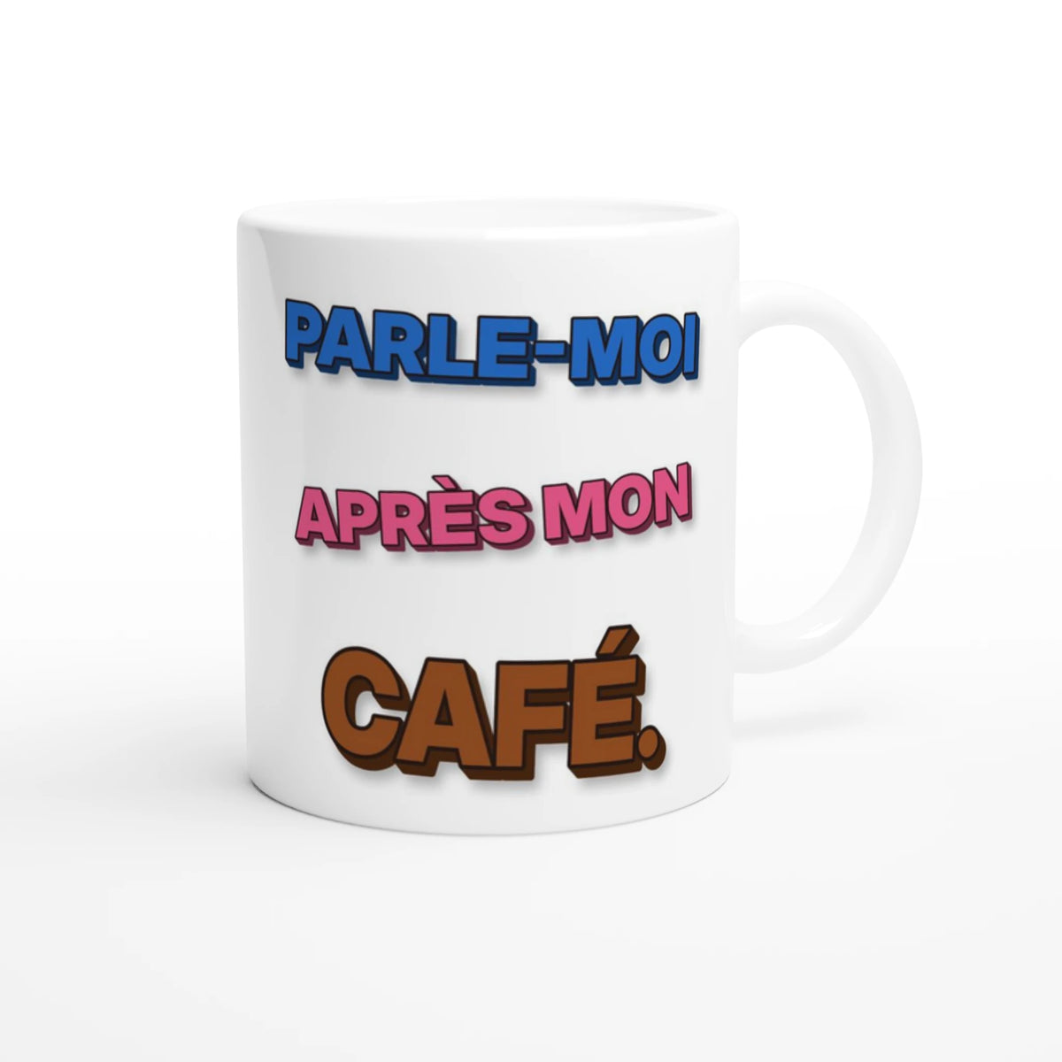 Tasse « Parle-moi après mon café » Jason 3D – mug humour Novalyt