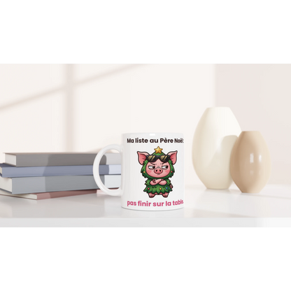 Tasse « Ma liste au Père Noël » – Jason le cochon – mise en situation