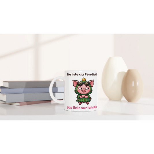 Tasse « Ma liste au Père Noël » – Jason le cochon – mise en situation