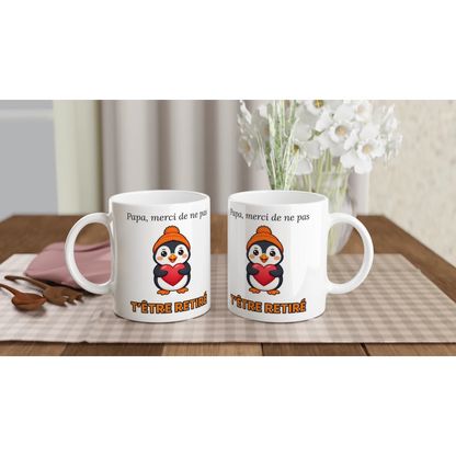 Tasse « Papa, merci de ne pas t'être retiré » – Nono le pingouin – idée cadeau