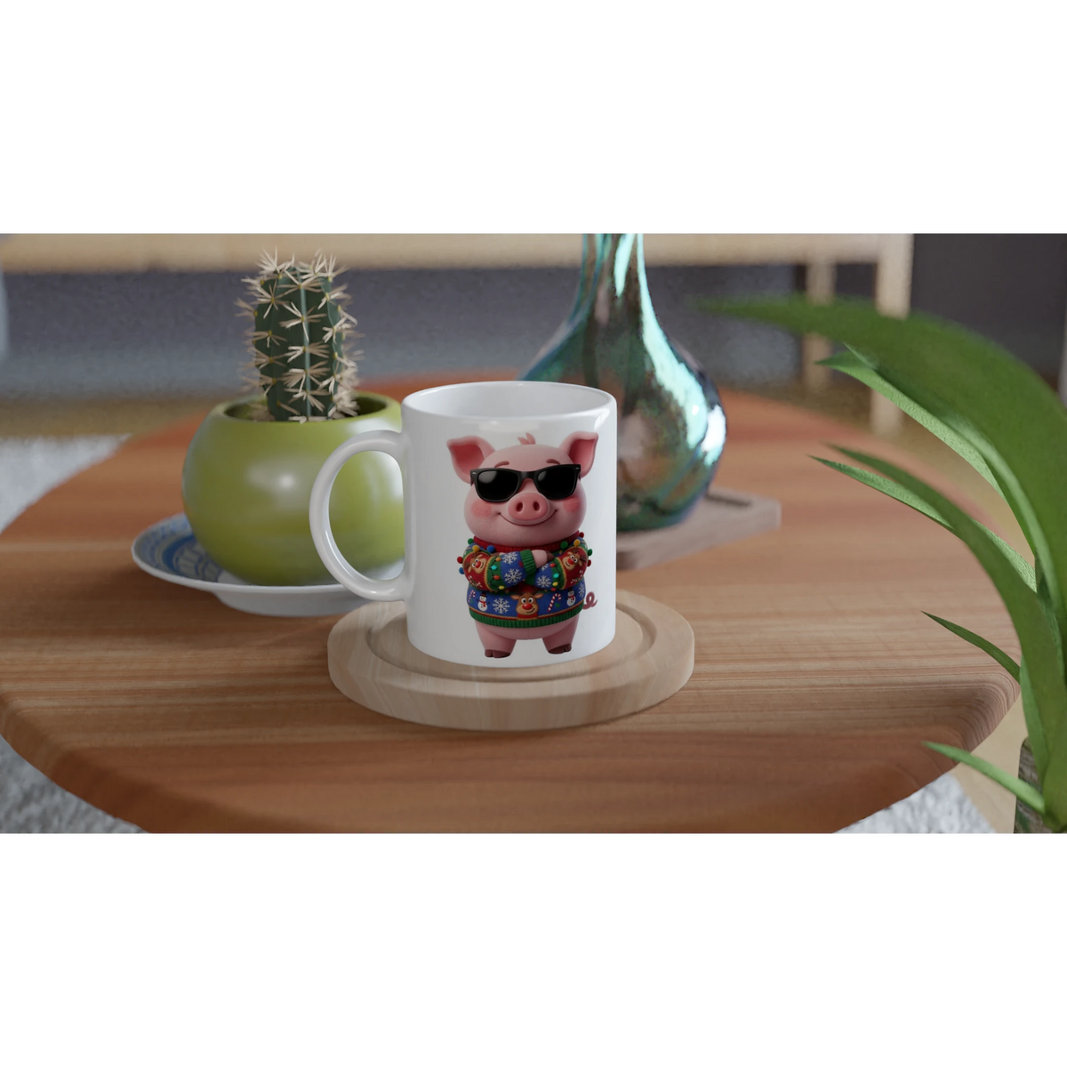 Tasse Noël « Mon pull est moche mais ta tasse est stylée » Jason 3D – côté dessin