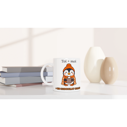 Tasse « Toi + moi + un chocolat chaud » – Nono le pingouin – céramique 330 ml
