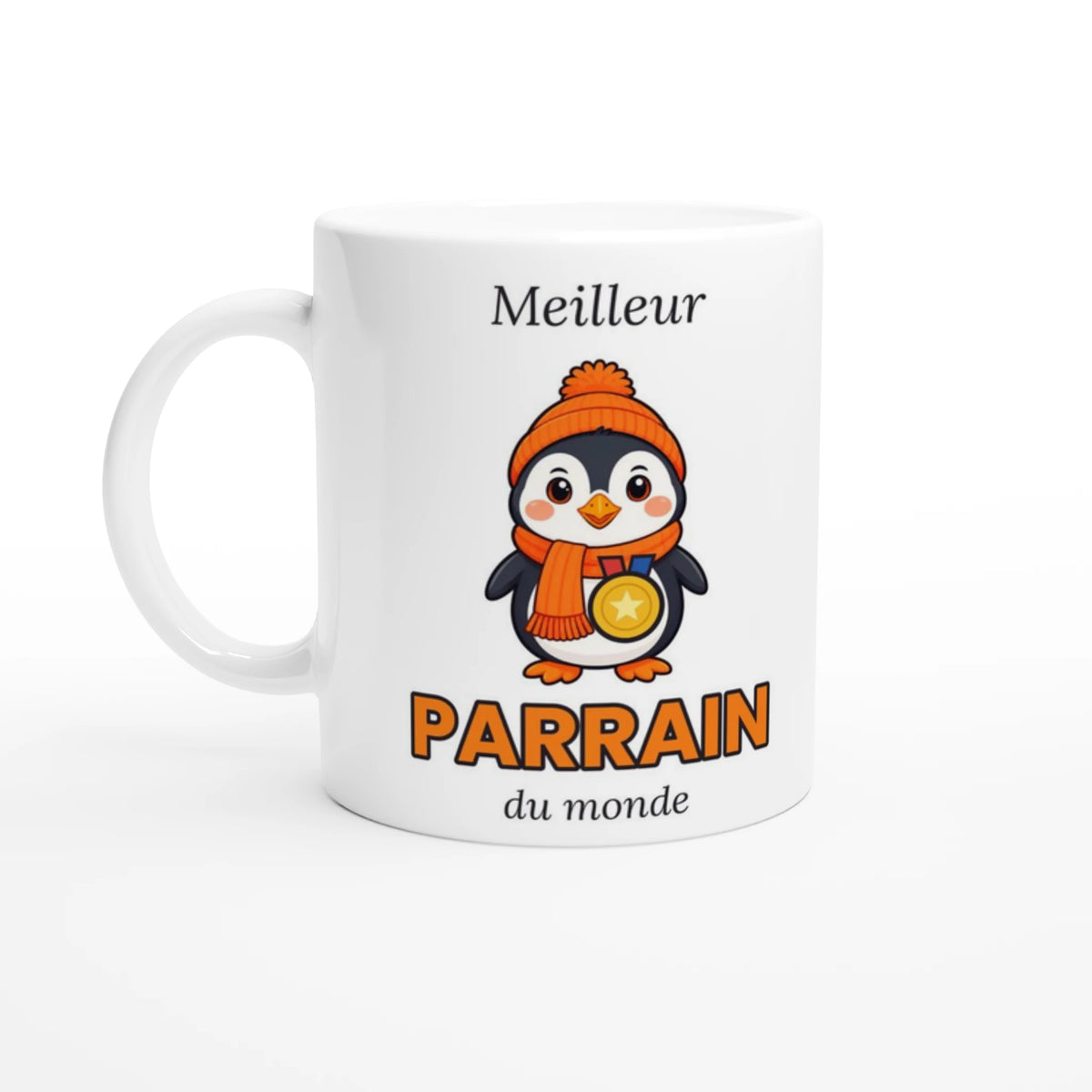 Tasse « Meilleur Parrain du monde » – Nono le pingouin – vue de face