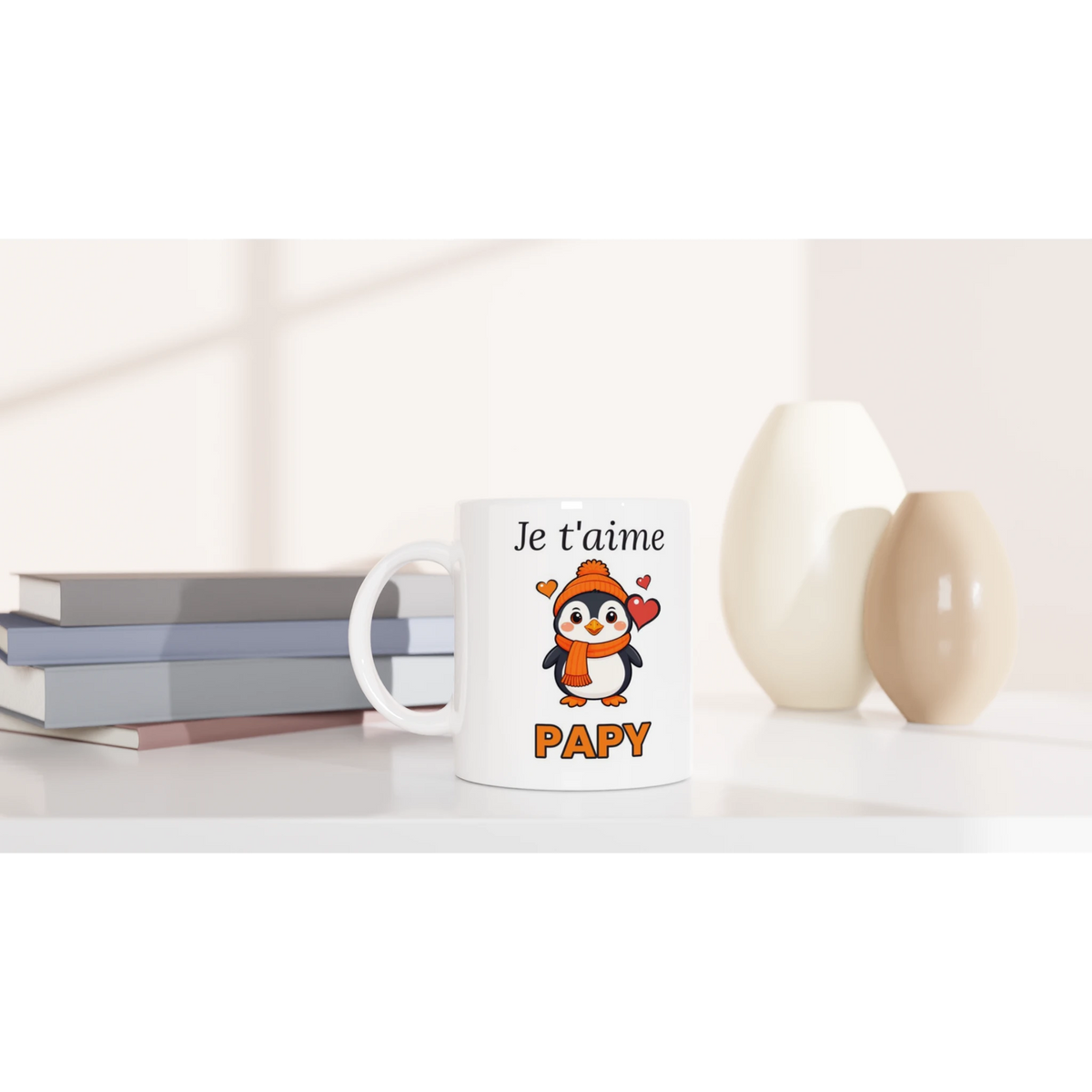 Tasse « Je t'aime Papy » – Nono le pingouin – céramique 330 ml