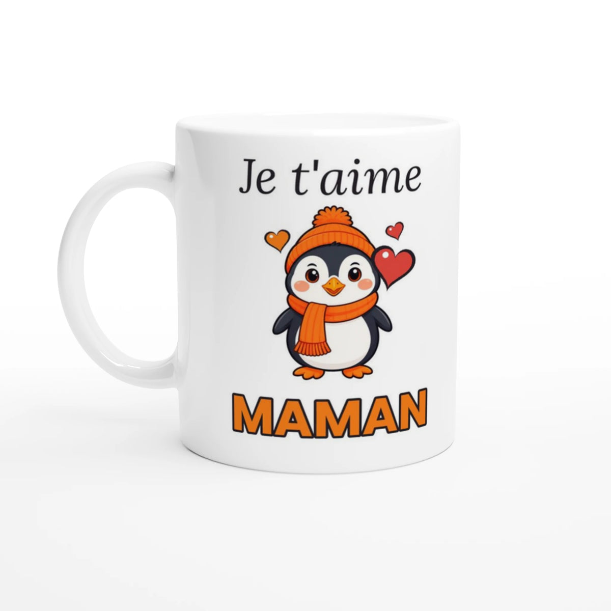 Tasse « Je t'aime Maman » – Nono le pingouin – vue de face