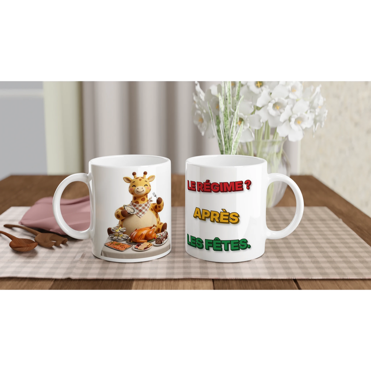 Tasse Noël « Le régime ? Après les fêtes » Gigi 3D – idée cadeau Noël gourmand