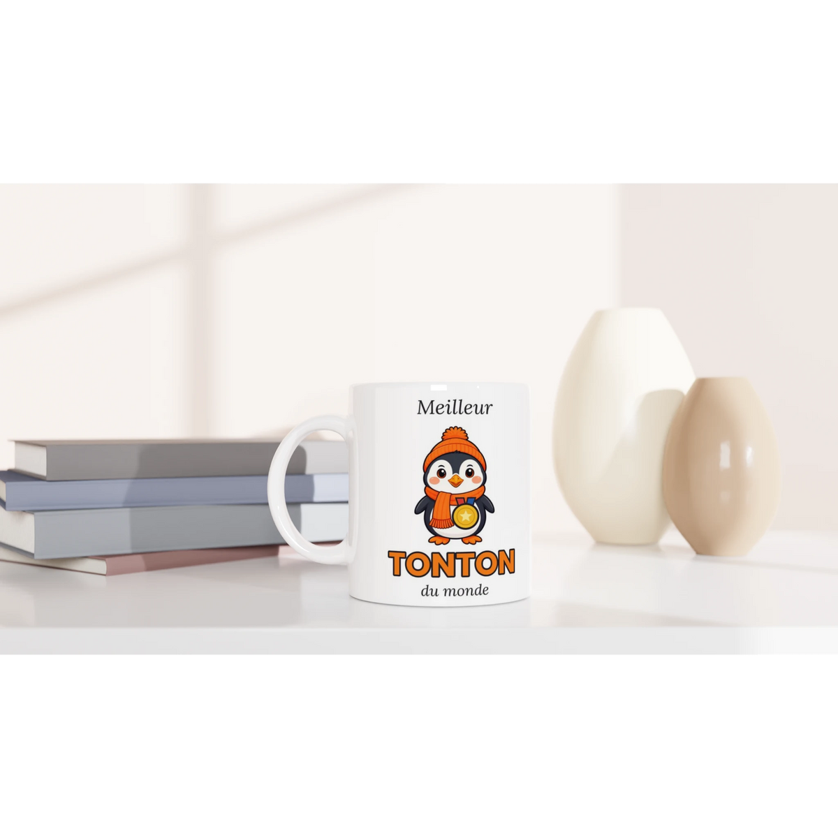 Tasse « Meilleur Tonton du monde » – Nono le pingouin – mise en situation