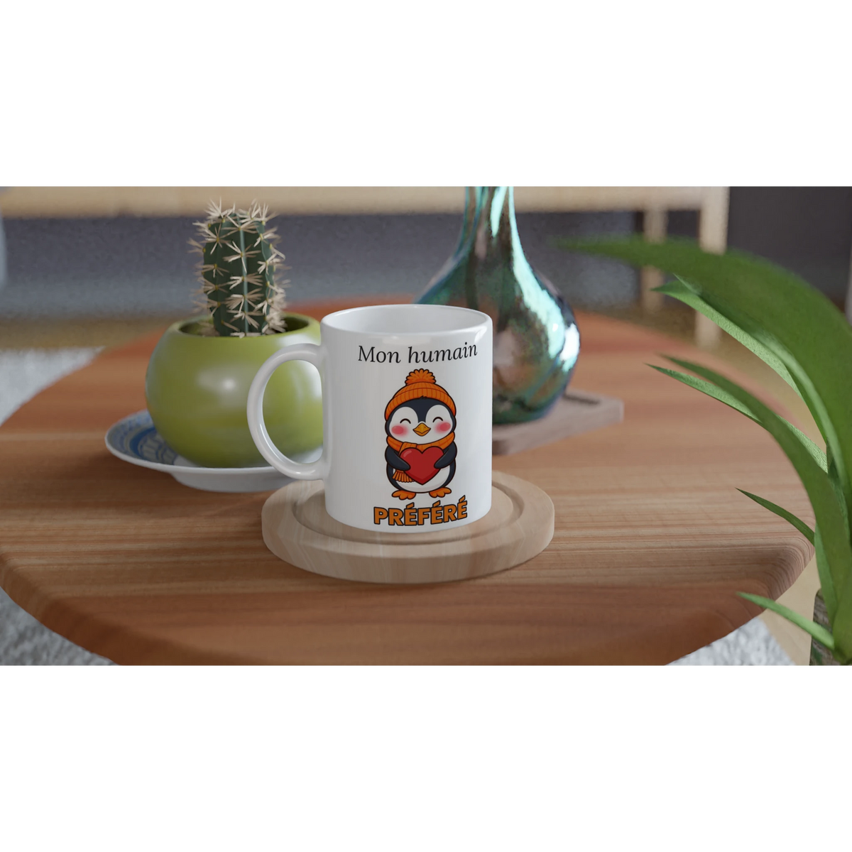 Tasse « Mon humain préféré » – Nono le pingouin – céramique 330 ml