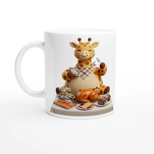 Tasse Noël « Le régime ? Après les fêtes » Gigi 3D – les deux côtés : dessin et texte