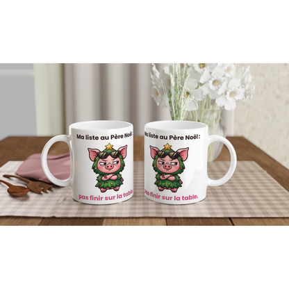 Tasse « Ma liste au Père Noël » – Jason le cochon – céramique 330 ml