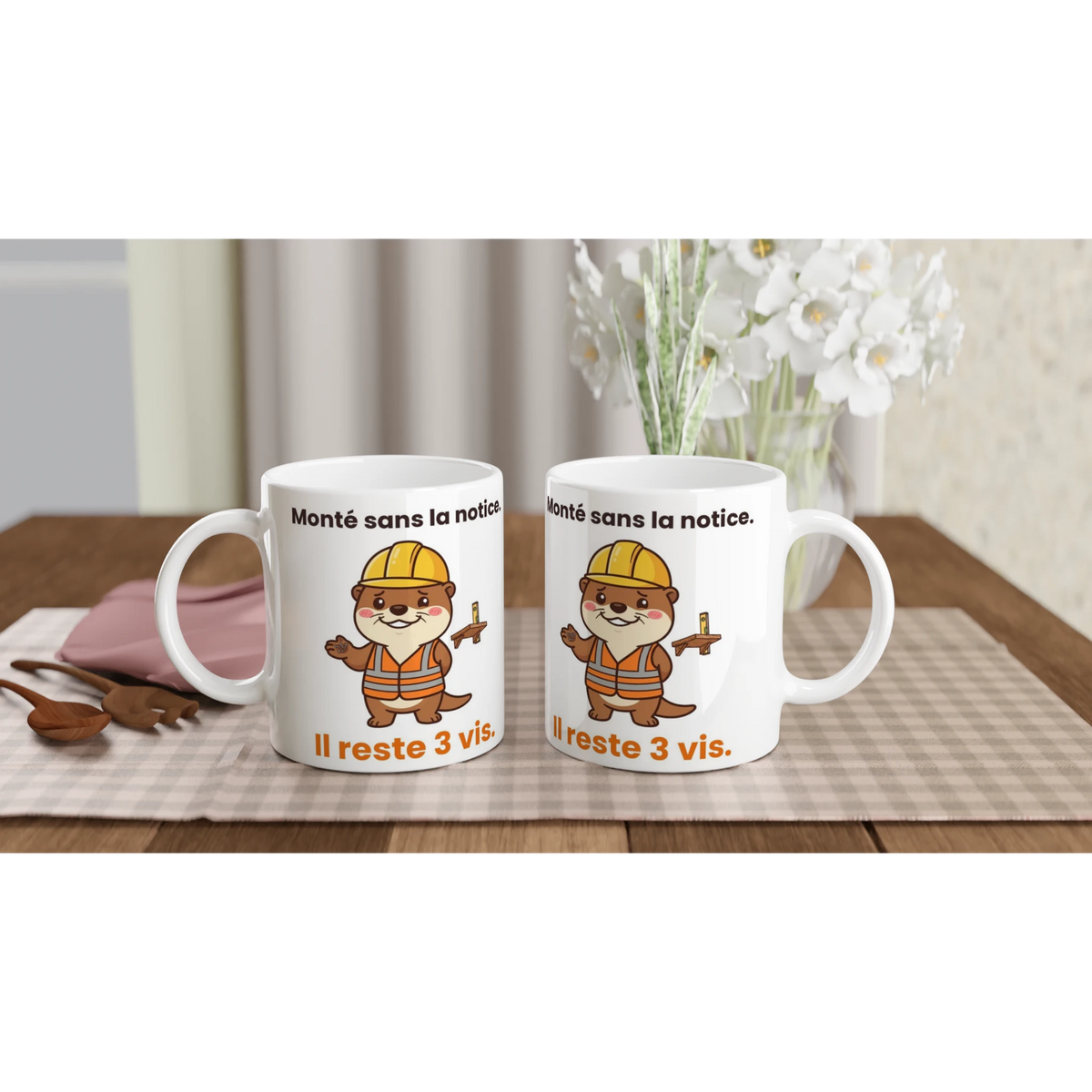 Tasse « Monté sans la notice » – Jojo la loutre – céramique 330 ml