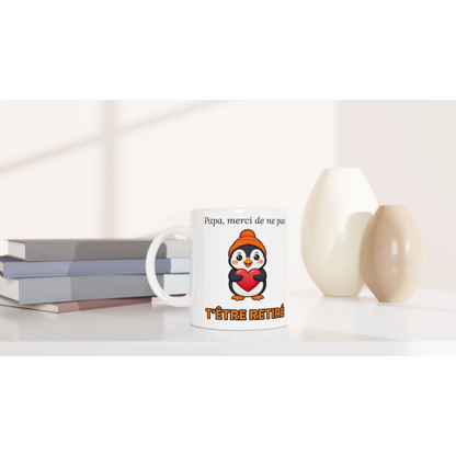 Tasse « Papa, merci de ne pas t'être retiré » – Nono le pingouin – céramique 330 ml