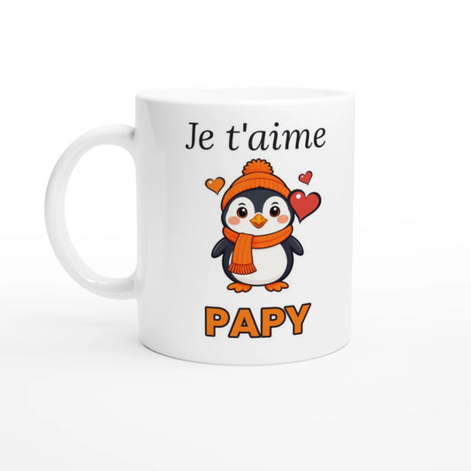 Tasse « Je t'aime Papy » – Nono le pingouin – vue de face