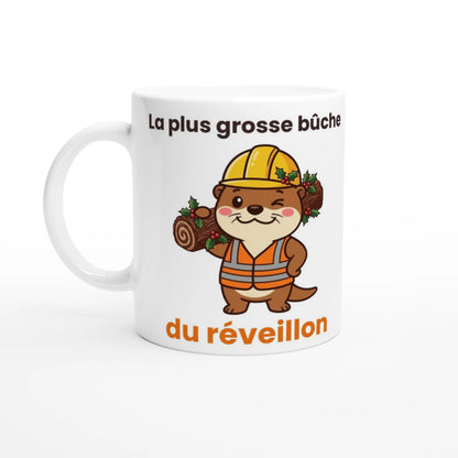 Tasse « La plus grosse bûche du réveillon » – Jojo la loutre – vue de face