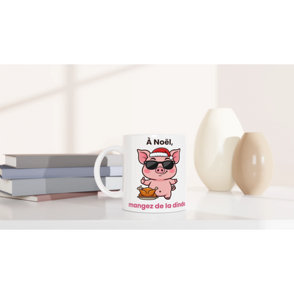 Tasse « À Noël, mangez de la dinde » – Jason le cochon – céramique 330 ml