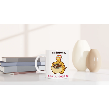 Tasse « La bûche, je ne partage pas » – Gigi la girafe – céramique 330 ml