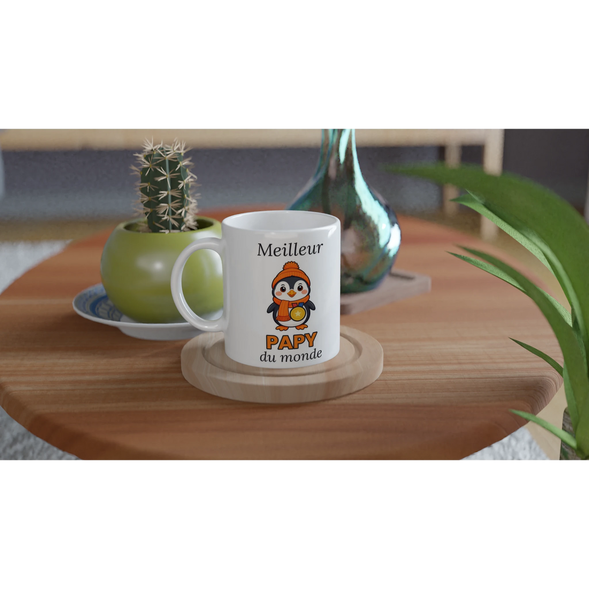 Tasse « Meilleur Papy du monde » – Nono le pingouin – mise en situation