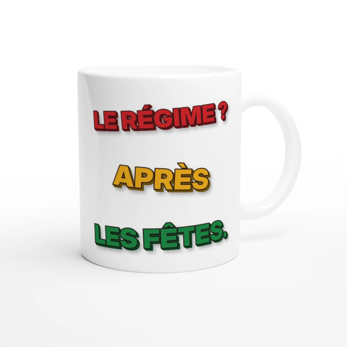 Tasse Noël « Le régime ? Après les fêtes » Gigi 3D – mug Novalyt