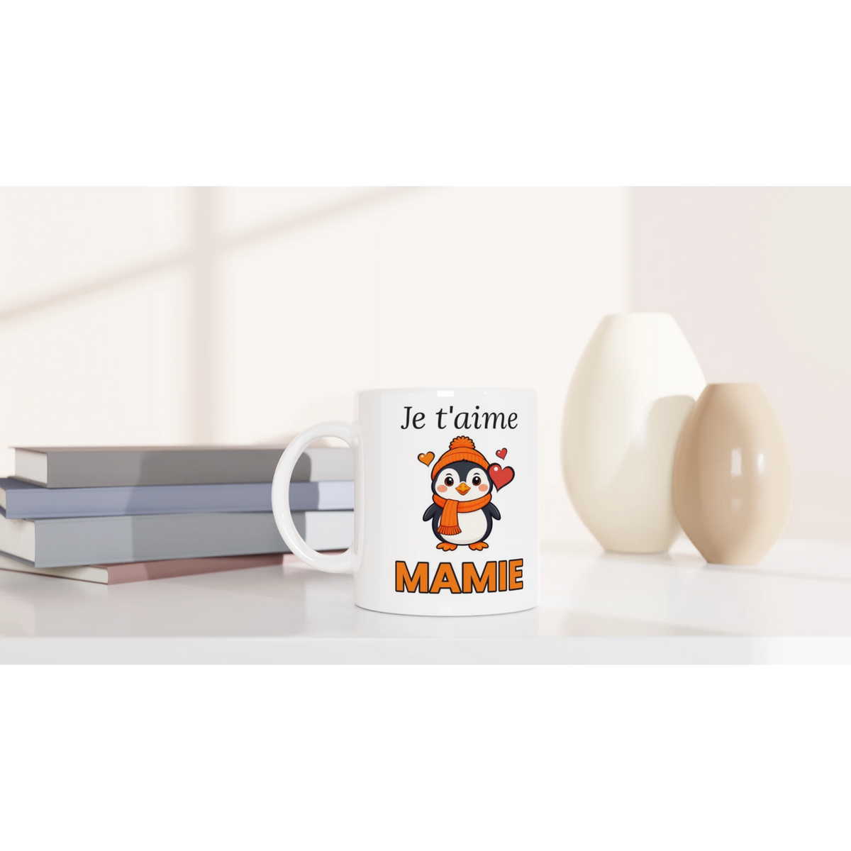 Tasse « Je t'aime Mamie » – Nono le pingouin – céramique 330 ml