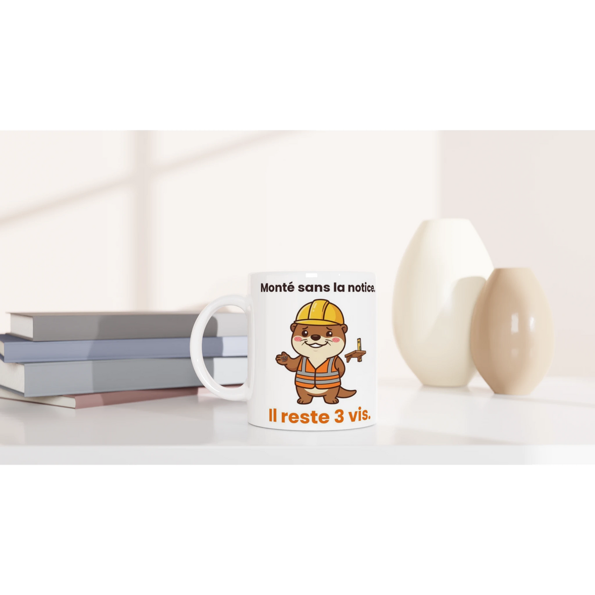 Tasse « Monté sans la notice » – Jojo la loutre – mise en situation