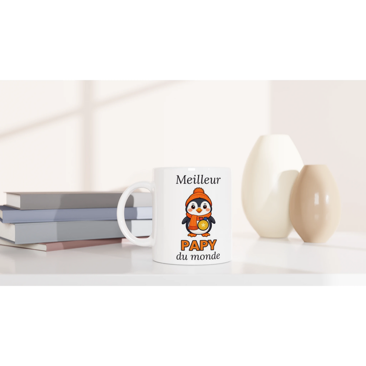 Tasse « Meilleur Papy du monde » – Nono le pingouin – céramique 330 ml